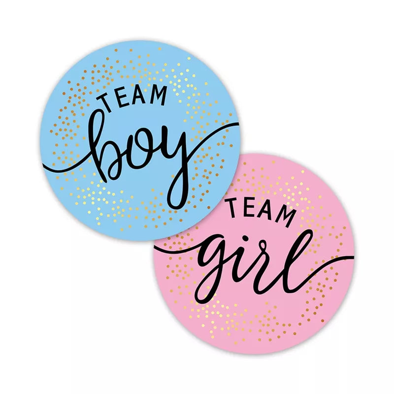 60/120pcs Team Boy Team Girl Stickers Boy or Girl Sticker for Gender Reveal Party Decoration Baby Shower Supplies Gift Box Label