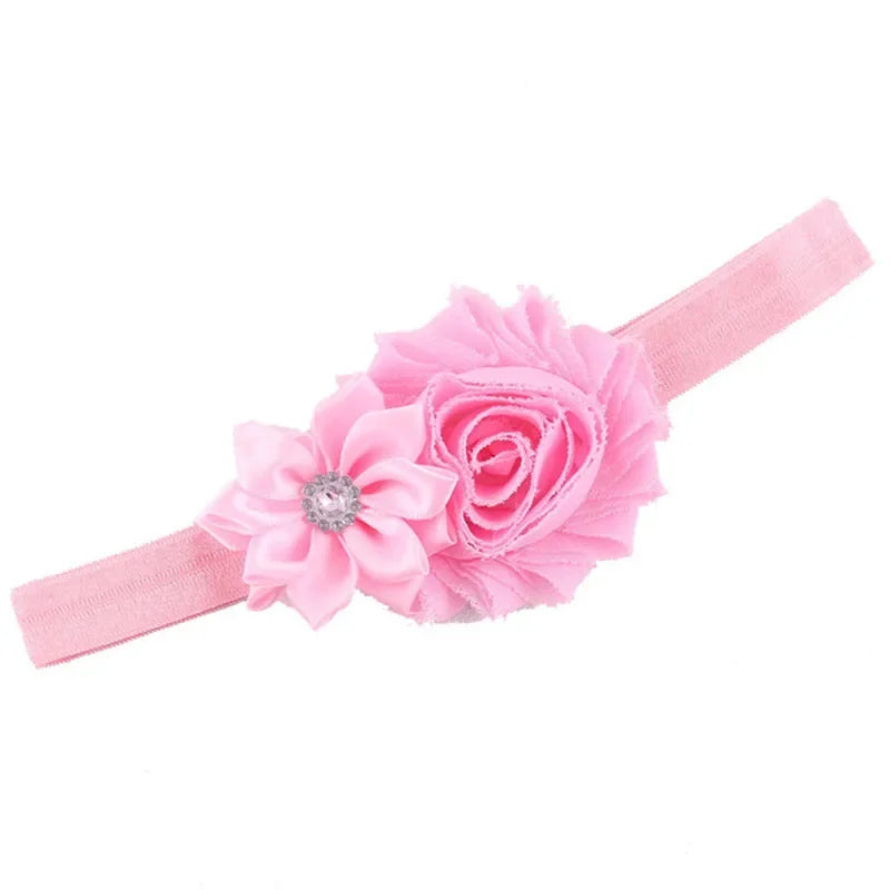 Cute 10pcs/lot Chiffon Flower Baby Headband Girls Elastic Shabby Flowers Solid Hair Band Accessories Cheveux Bebe Gift Sets