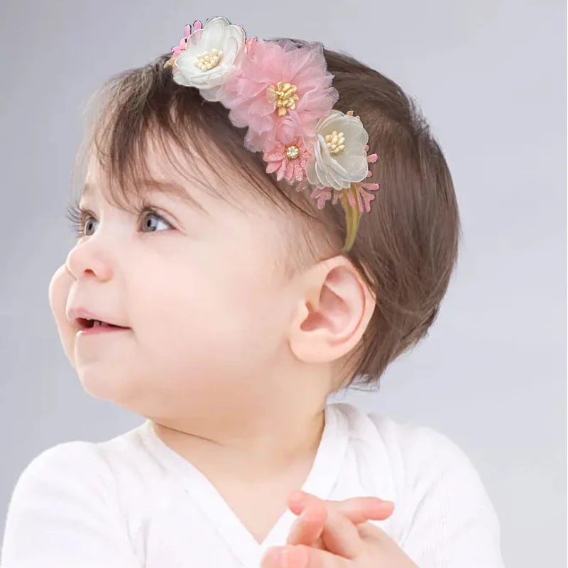 Baby Girl Headband Cute Flower Elastic Hair Band Newborn Head Toddler Headband Headwear Baby Hair Accessories Christmas Gifts