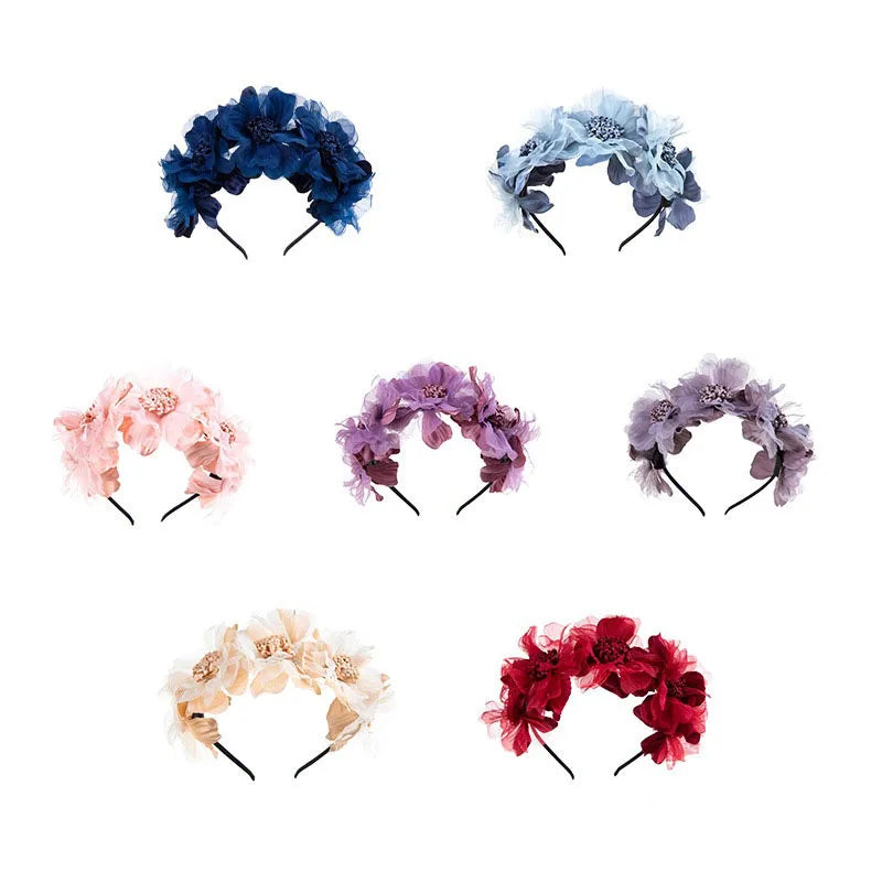 Baby Headband Baby Girls Crown Flower Wreath Hairband Princess Hair Hoop Flower Headband Children Gift Taking Pictures Fashion