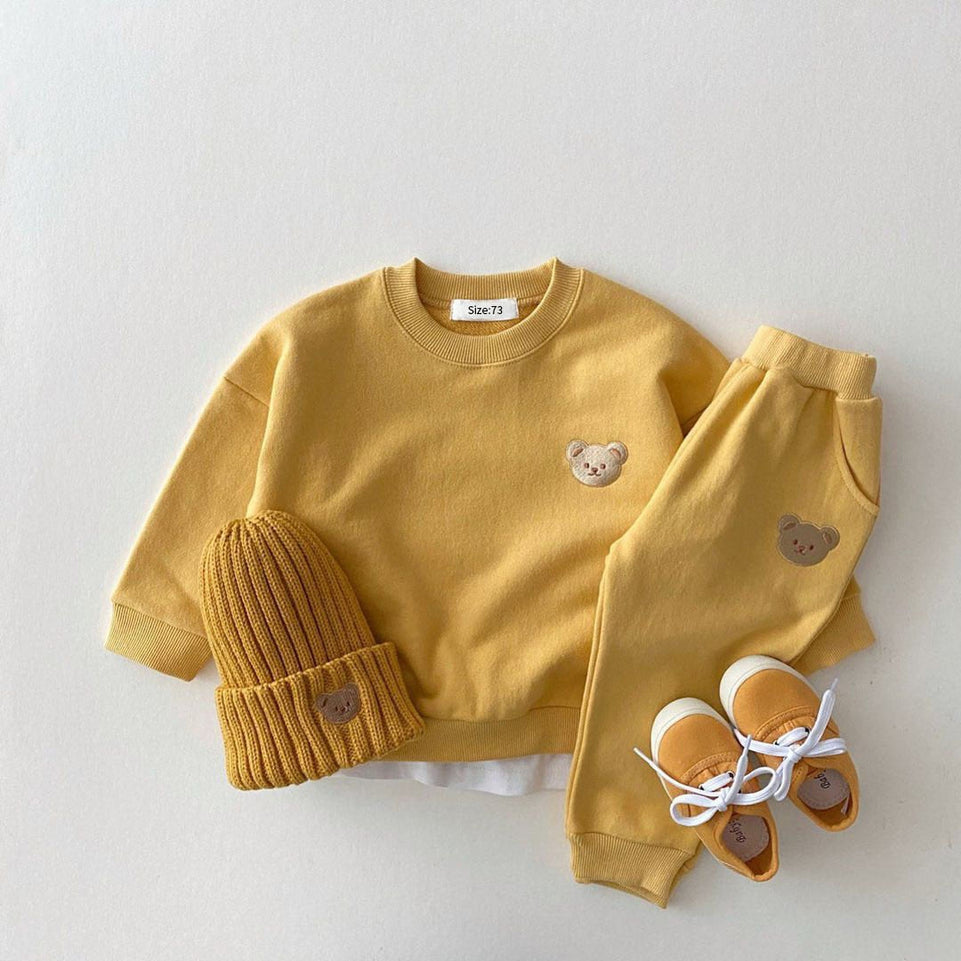 Boys Grils Clothes Sets Long Sleeve Cartoon Bear Boutique Outfits Baby Girl Clothing Set For Kids Newborn 2 Pcs Sweatshirt+Pants